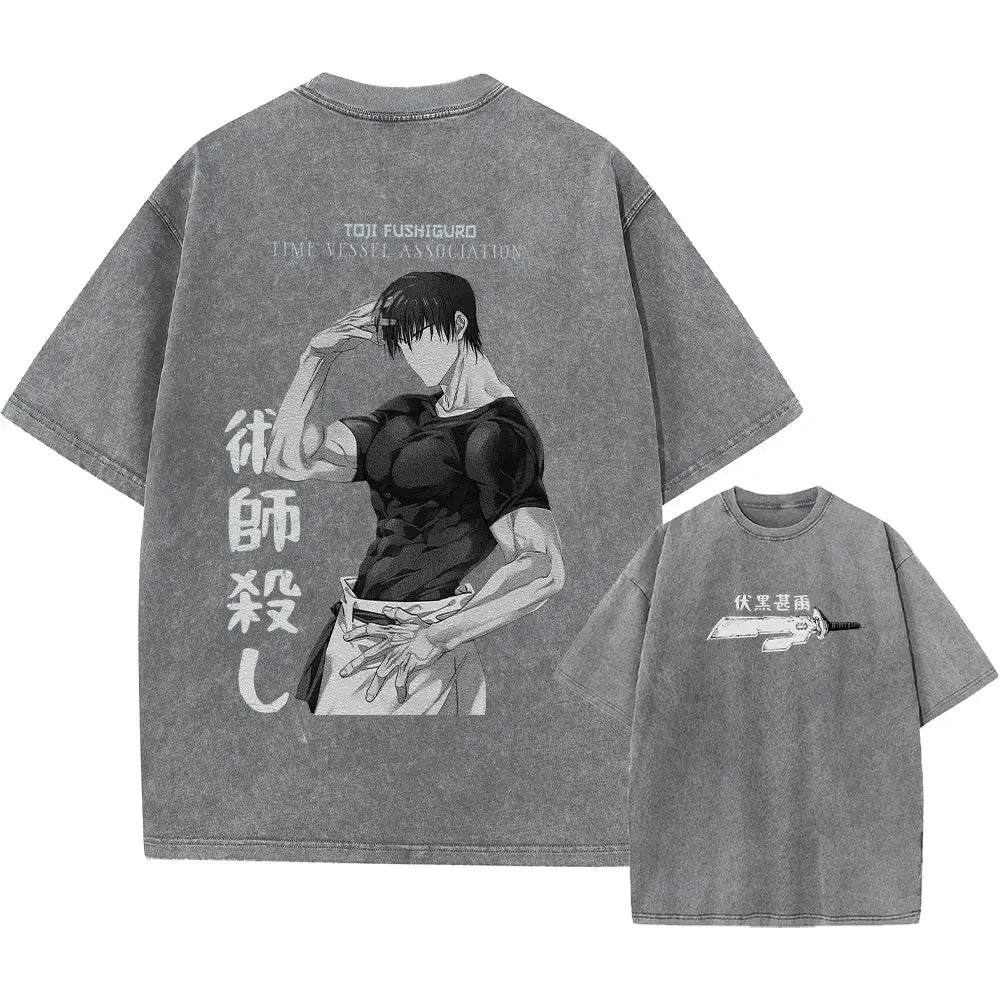 Jujutsu Kaisen Character Tee – Washed Anime Streetwear | Zenith Threads Co. T-shirtst-shirt by Free Shipping