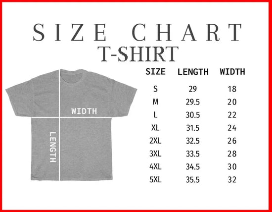 T-shirt size chart for Jujutsu Kaisen Choso graphic tee for anime enthusiasts