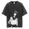 Black Jujutsu Kaisen graphic tee featuring an anime headshot print inspired design