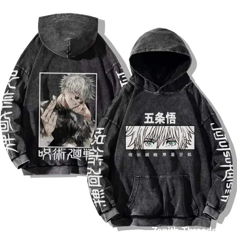 Jujutsu Kaisen Vintage Washed Hoodies - hoodie