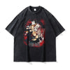 Black Jujutsu Kaisen vintage t-shirt featuring anime characters, ideal finished goods for teens