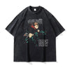 Black graphic t-shirt from Jujutsu Kaisen anime, suitable for all ages as finished goods