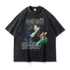 Black graphic t-shirt featuring Jujutsu Kaisen, perfect finished goods for anime fans