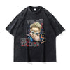 Black graphic t-shirt featuring Jujutsu Kaisen, ideal finished goods for anime fans