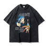 Black graphic Jujutsu Kaisen anime vintage t-shirt for all ages in finished goods