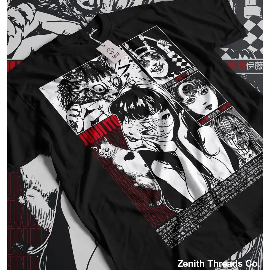 Junji Ito Uzumaki Graphic Tee Horror Anime - White / M - T-Shirt