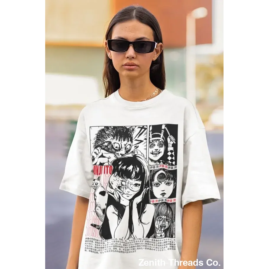 Junji Ito Uzumaki Graphic Tee Horror Anime - T-Shirt