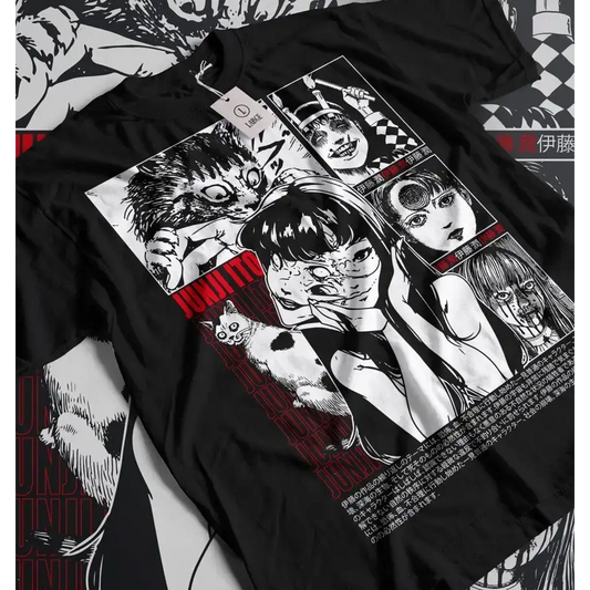 Junji Ito Uzumaki Graphic Tee | Horror Manga Streetwear T-shirt by Free Shipping