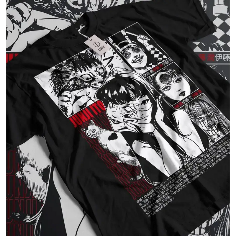 Junji Ito Uzumaki Graphic Tee | Horror Manga Streetwear T-shirt by Free Shipping