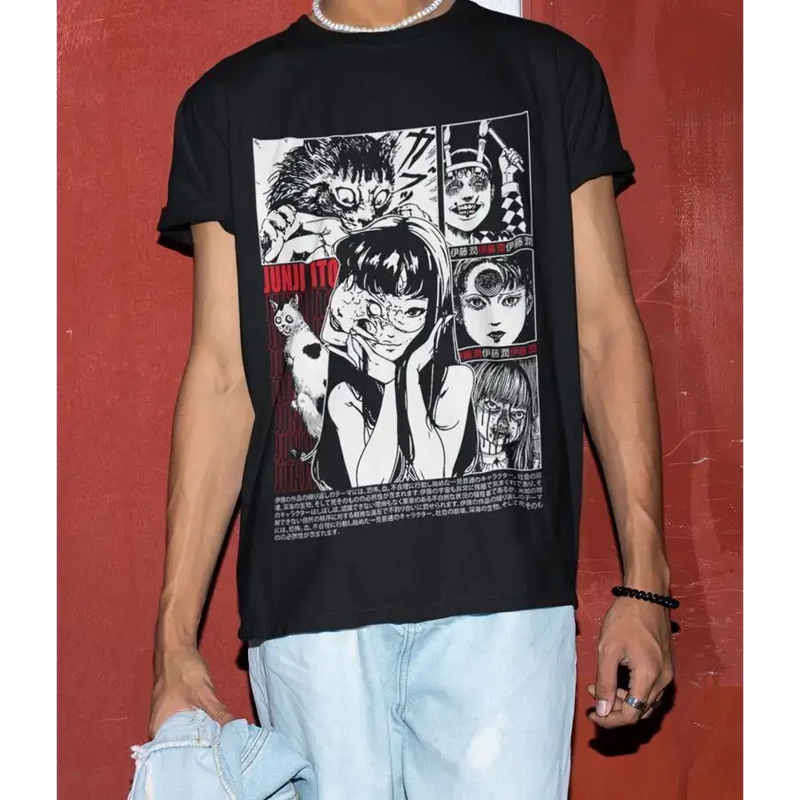 Junji Ito Uzumaki Graphic Tee | Horror Manga Streetwear T-shirt by Free Shipping