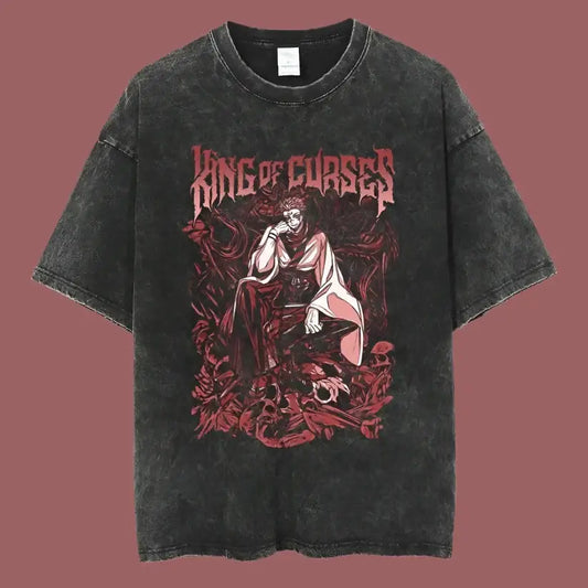 King of Curses: Sukuna Washed Graphic Tee | Black / Xxl | Jujutsu Kaisen