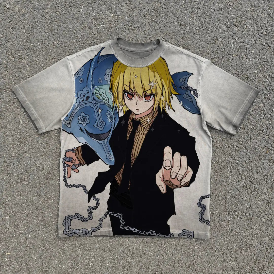 Kurapika Chain Tee – Hunter x | Stonewash / s | Anime Streetwear