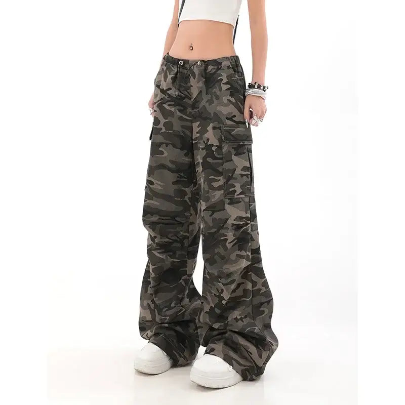 LHRML Loose Cotton Cargo Pants with Painted Design - Cargo Pants