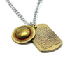 Luffy One Piece dog tag necklace for anime fans, perfect for ages 12 and up, pairs well with graphic tee