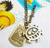 Luffy One Piece dog tag necklace, ideal anime streetwear for all ages