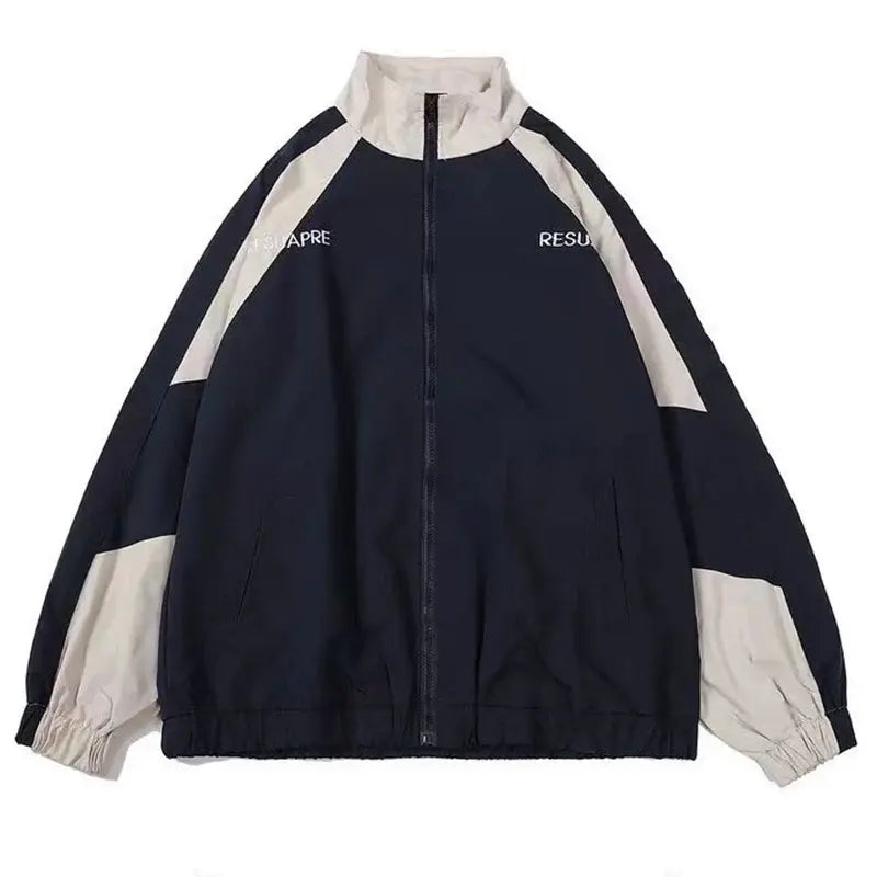 Lunar Drift Reflective Jacket – Striped Streetwear Edition - Dark Blue / M - Jacket