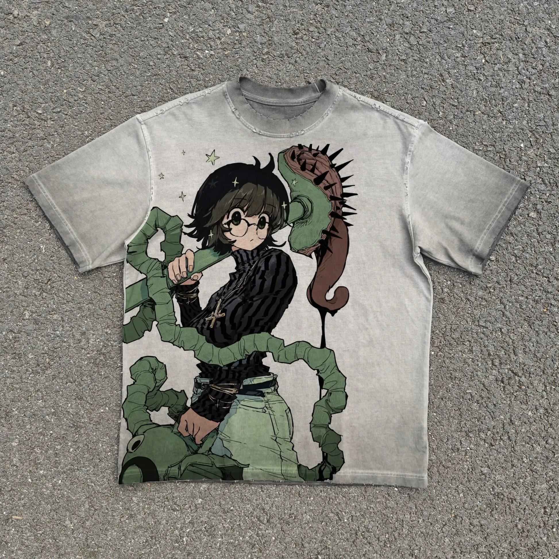 Shinobu Kocho // Venom Bloom Tee | Washed Bone / s | Anime Streetwear