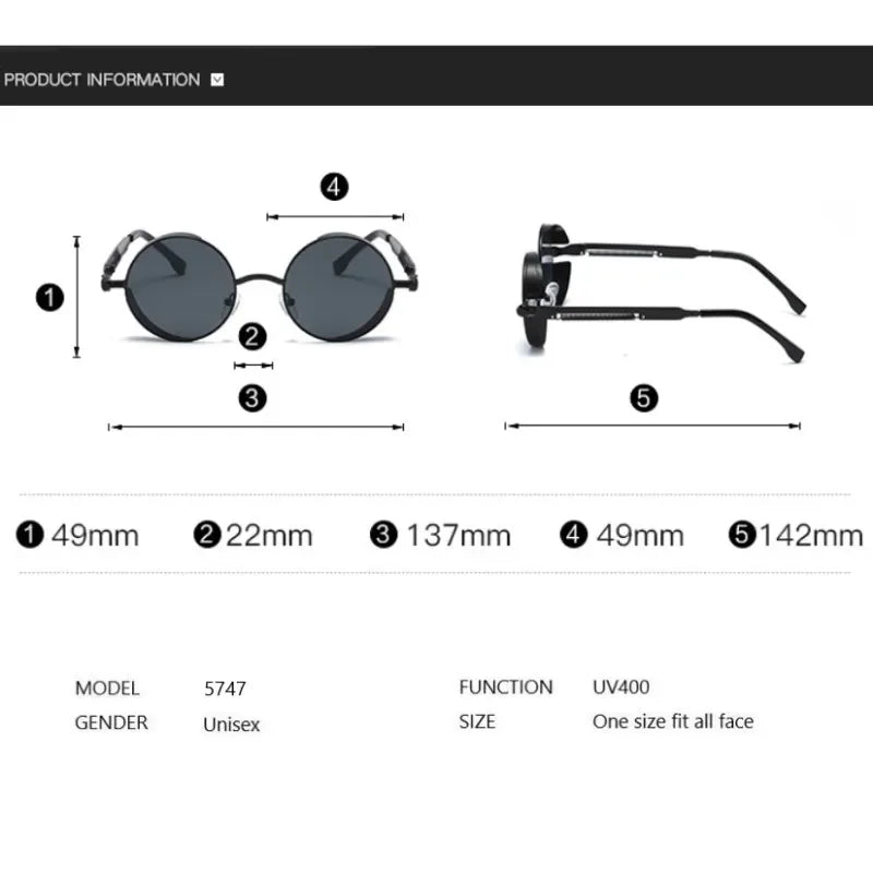 Metal Steampunk Techwear Sunglasses - Sun Glasses