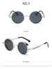 Round metal steampunk techwear sunglasses for stylish rebels in futuristic design