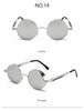 Round silver steampunk techwear sunglasses for stylish rebels in metal design