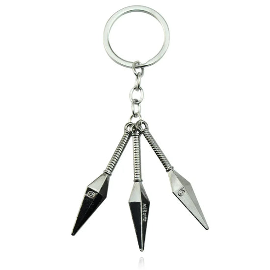 Silver Naruto Kunai keychain, a stylish anime metal keychain for streetwear fashion