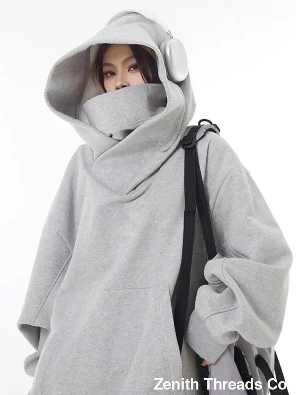 Ninja Turtleneck Vintage Fleece Hoodies - Gray / S(40-45KG) - hoodie