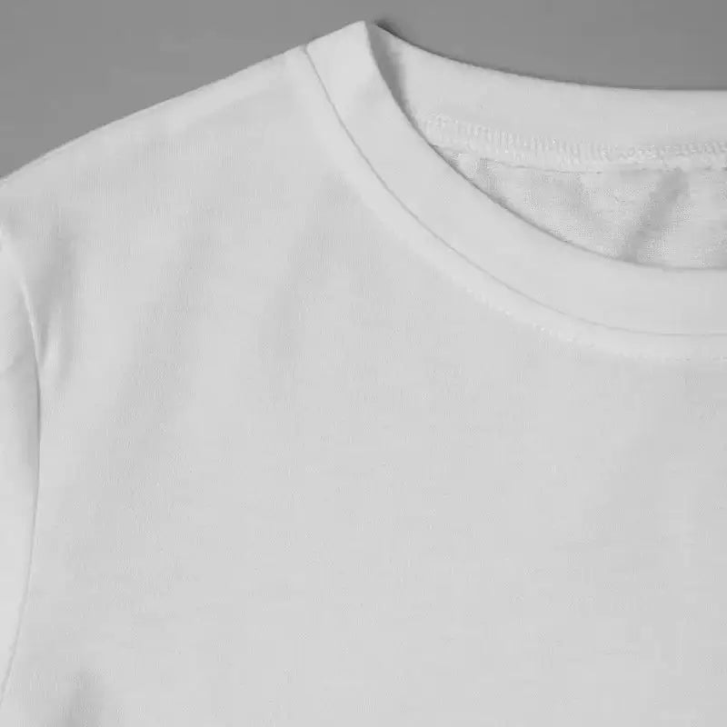 White cotton t-shirt with a crew neckline.