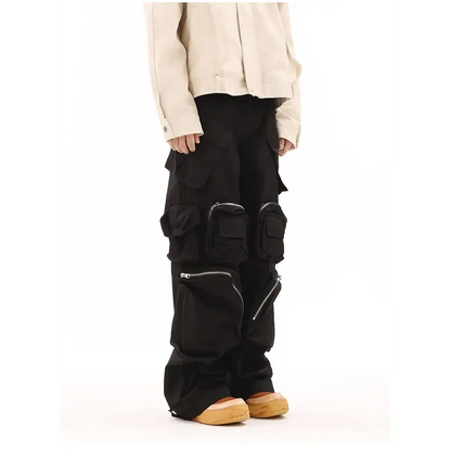 Obsidian Stacks Cargo – Tactical Black Streetwear Pants | Zenith Threads Co. Cargo Pants By Free shipping