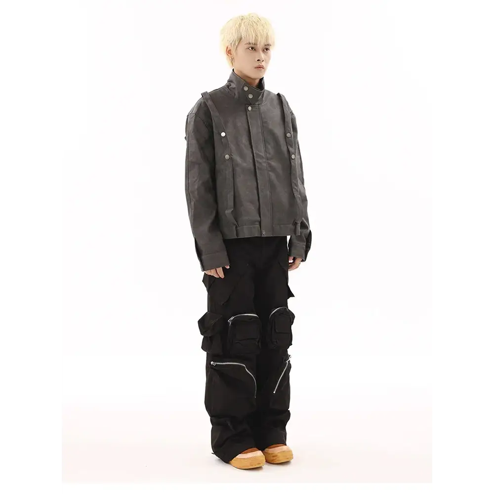 Obsidian Stacks Cargo – Tactical Black Streetwear Pants | Zenith Threads Co. Cargo Pants By Free shipping