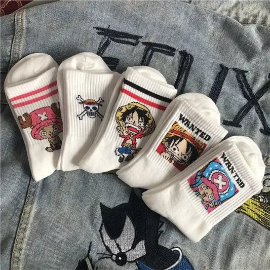 One Piece Crew Socks Set Luffy & Chopper 5-pack | Straw Hat / 7 - 12 | Steals Under $30