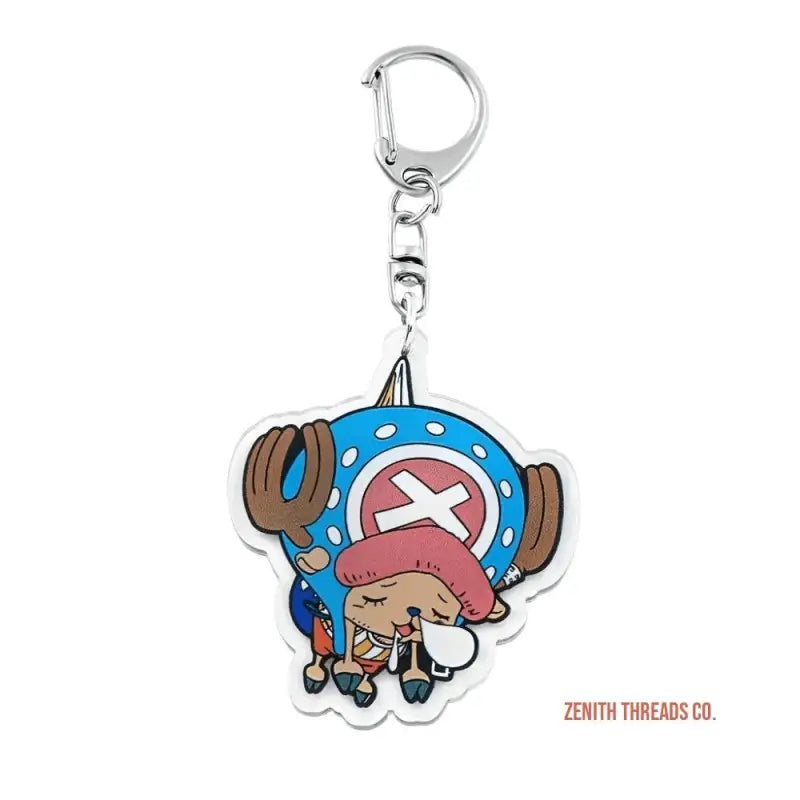 Cartoon keychain charm featuring Chopper from One Piece anime/manga.