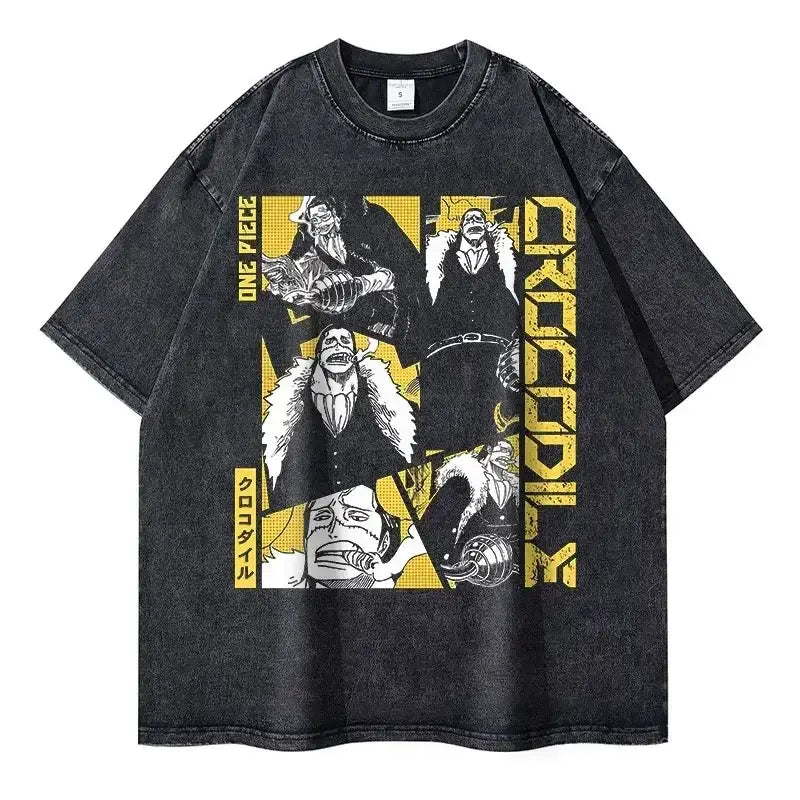 One Piece Vintage Tee | Washed Anime Streetwear by Zenith Threads T-shirt by Free Shipping