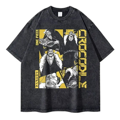 One Piece Vintage Tee | Washed Anime Streetwear by Zenith Threads T-shirt by Free Shipping