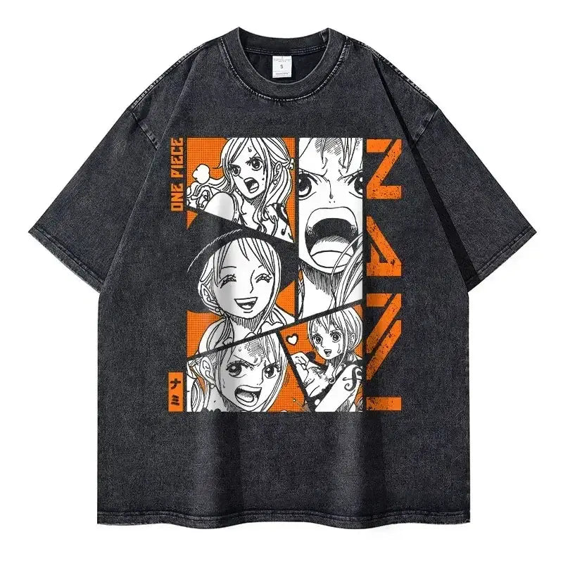 One Piece Vintage Tee | Washed Anime Streetwear by Zenith Threads T-shirt by Free Shipping