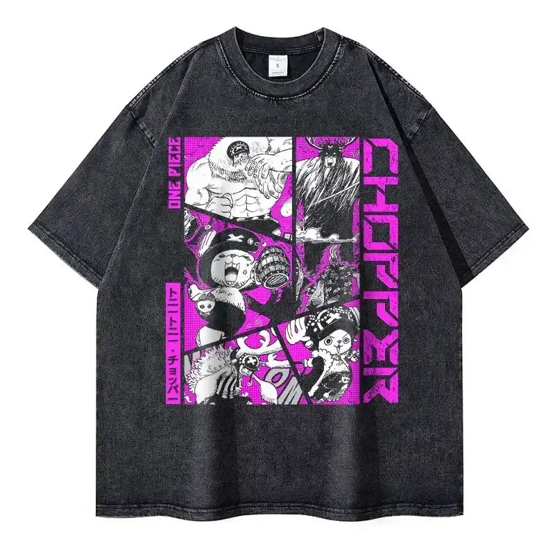 One Piece Vintage Tee | Washed Anime Streetwear by Zenith Threads T-shirt by Free Shipping