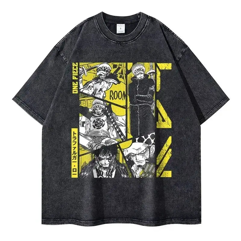 One Piece Vintage Tee | Washed Anime Streetwear by Zenith Threads T-shirt by Free Shipping