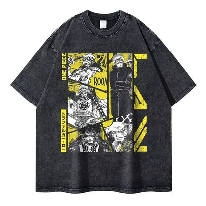 One Piece Vintage Tee | Washed Anime Streetwear by Zenith Threads T-shirt by Free Shipping