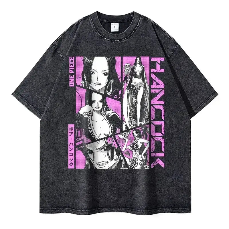 One Piece Vintage Tee | Washed Anime Streetwear by Zenith Threads T-shirt by Free Shipping