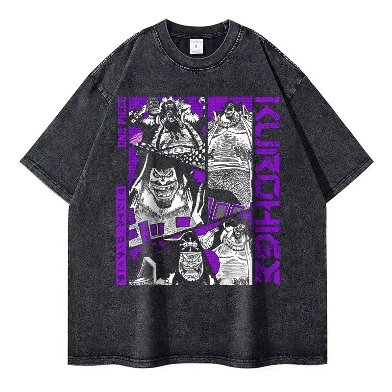 One Piece Vintage Tee | Washed Anime Streetwear by Zenith Threads T-shirt by Free Shipping