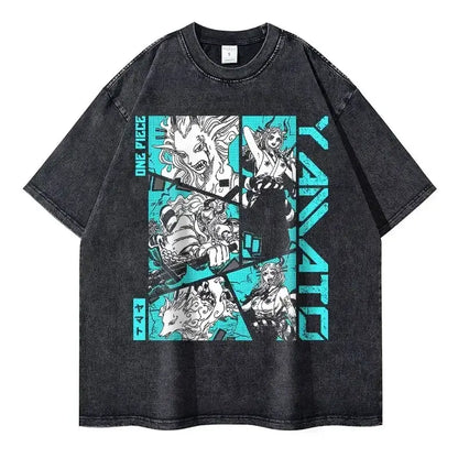 One Piece Vintage Tee | Washed Anime Streetwear by Zenith Threads T-shirt by Free Shipping