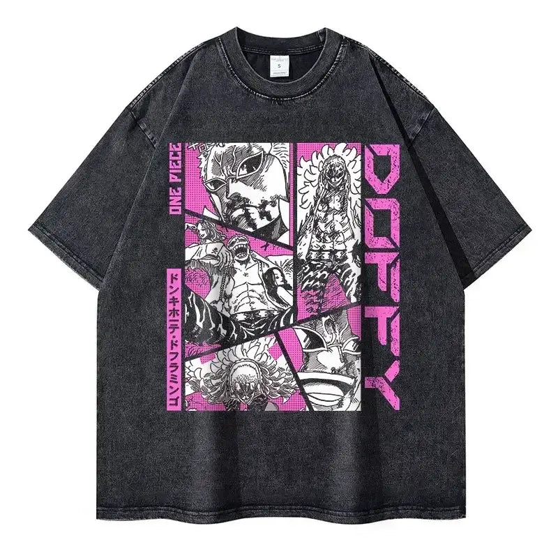 One Piece Vintage Tee | Washed Anime Streetwear by Zenith Threads T-shirt by Free Shipping