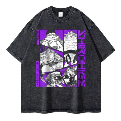 One Piece Vintage Tee | Washed Anime Streetwear by Zenith Threads T-shirt by Free Shipping