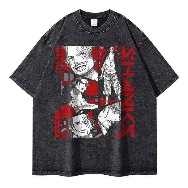 One Piece Vintage Tee | Washed Anime Streetwear by Zenith Threads T-shirt by Free Shipping