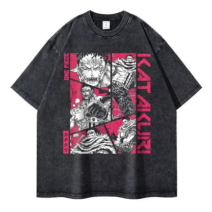One Piece Vintage Tee | Washed Anime Streetwear by Zenith Threads T-shirt by Free Shipping