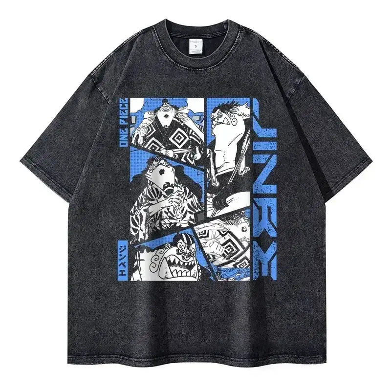 One Piece Vintage Tee | Washed Anime Streetwear by Zenith Threads T-shirt by Free Shipping