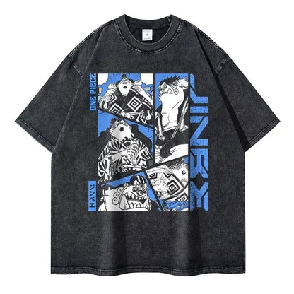 One Piece Vintage Tee | Washed Anime Streetwear by Zenith Threads T-shirt by Free Shipping