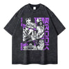 Gray t-shirt featuring Brook character graphic in vintage washed graphic anime streetwear