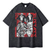 Gray One Piece Zoro vintage washed graphic tee for anime streetwear enthusiasts