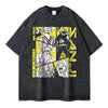 Gray One Piece Zoro vintage washed graphic tee for anime streetwear enthusiasts