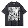 Gray One Piece Zoro vintage washed graphic tee ideal for anime streetwear enthusiasts